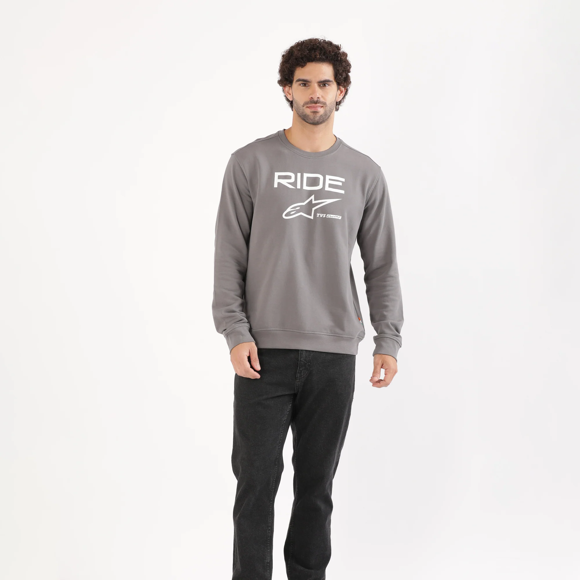 TVS Racing x Alpinestars Crew Neck Pullover Sweatshirt – 100% Cotton French Terry, Ultra-Soft Comfort, Breathable Anti-Odor Fabric, Ribbed Hem & Sleeves for Premium Fit & Style - Image 10