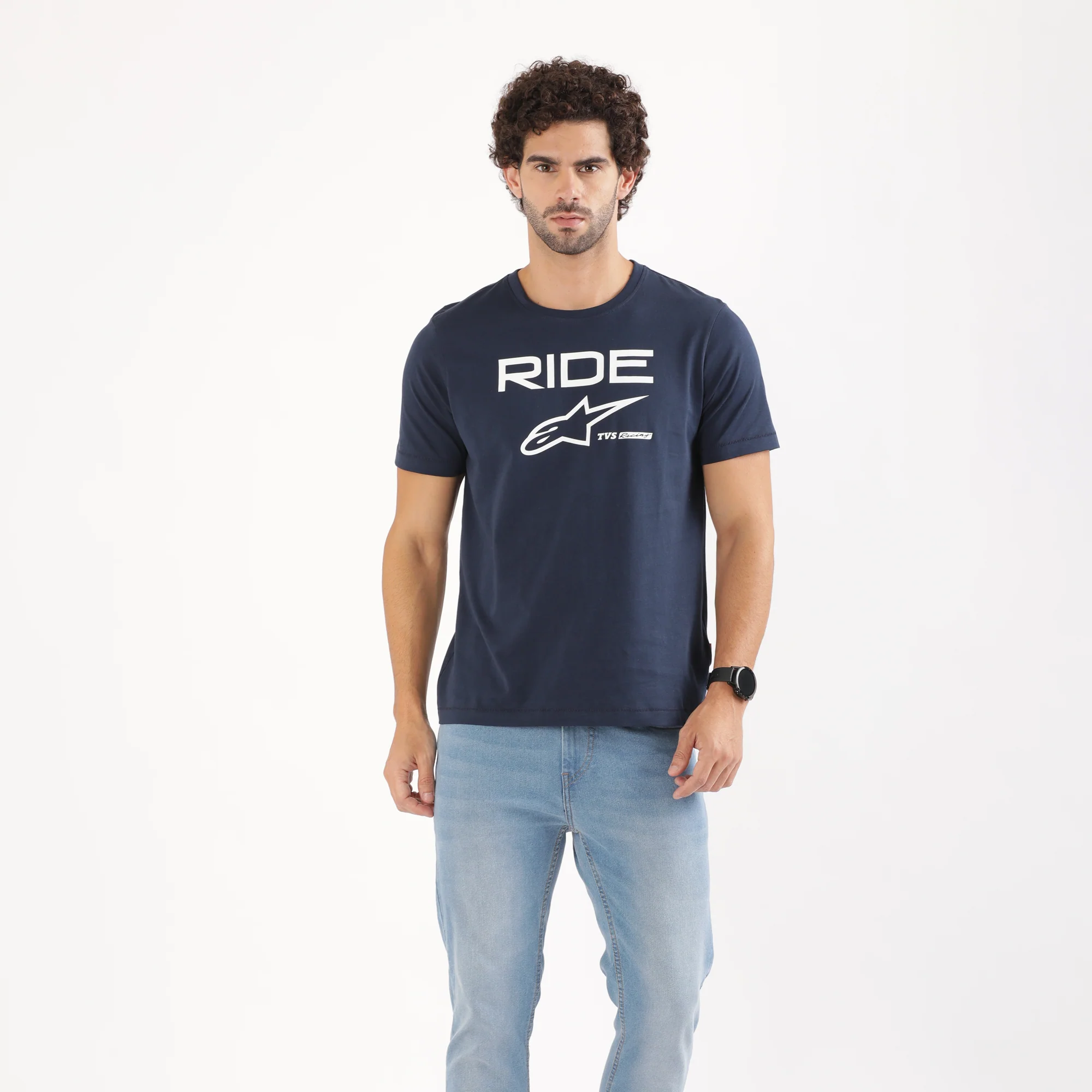 TVS Racing x Alpinestars Crew Neck T-Shirt-100% Soft Combed Cotton, Breathable & Anti-Microbial Fabric, Non-PVC Print, No-Chafe Skin-Friendly Comfort for Racing & Casual Everyday Wear - Image 10