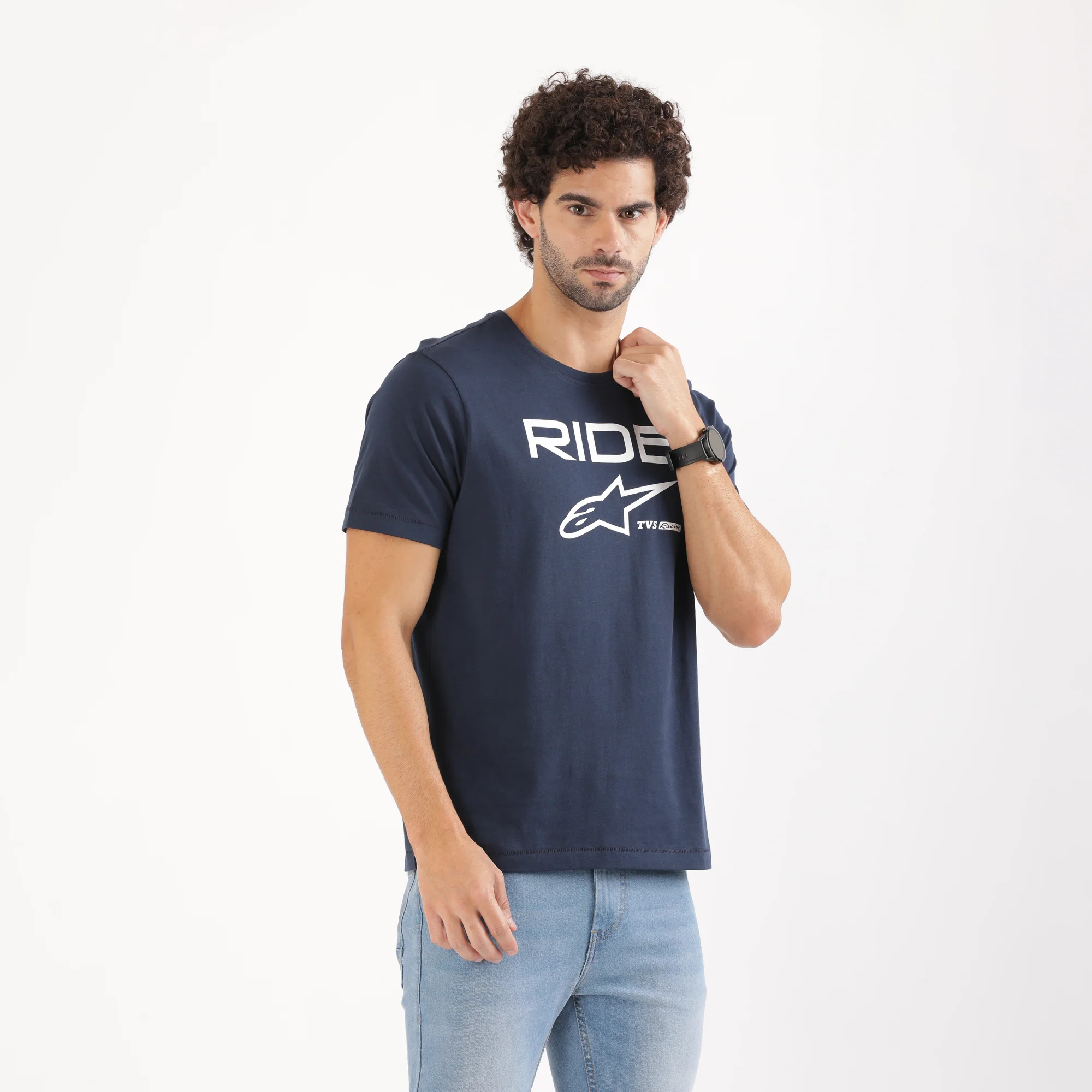 TVS Racing x Alpinestars Crew Neck T-Shirt-100% Soft Combed Cotton, Breathable & Anti-Microbial Fabric, Non-PVC Print, No-Chafe Skin-Friendly Comfort for Racing & Casual Everyday Wear - Image 11