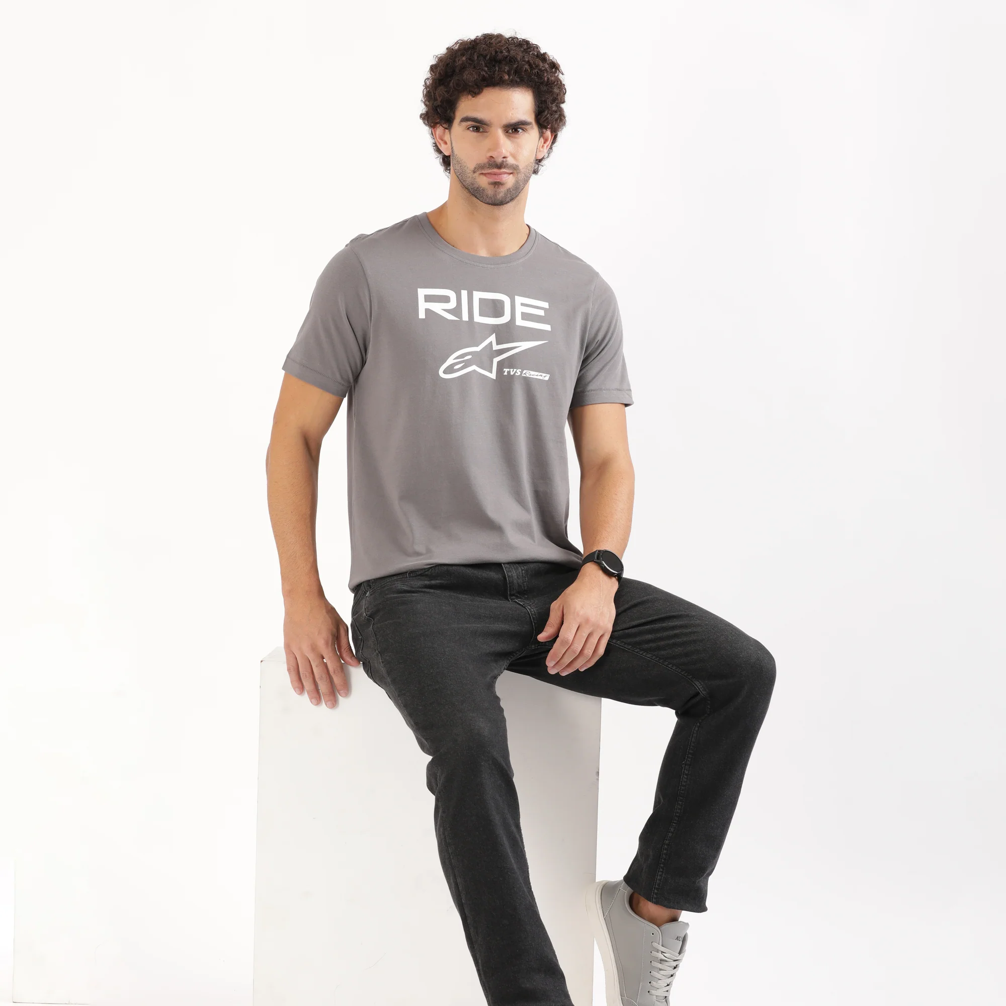 TVS Racing x Alpinestars Crew Neck T-Shirt-100% Soft Combed Cotton, Breathable & Anti-Microbial Fabric, Non-PVC Print, No-Chafe Skin-Friendly Comfort for Racing & Casual Everyday Wear - Image 3