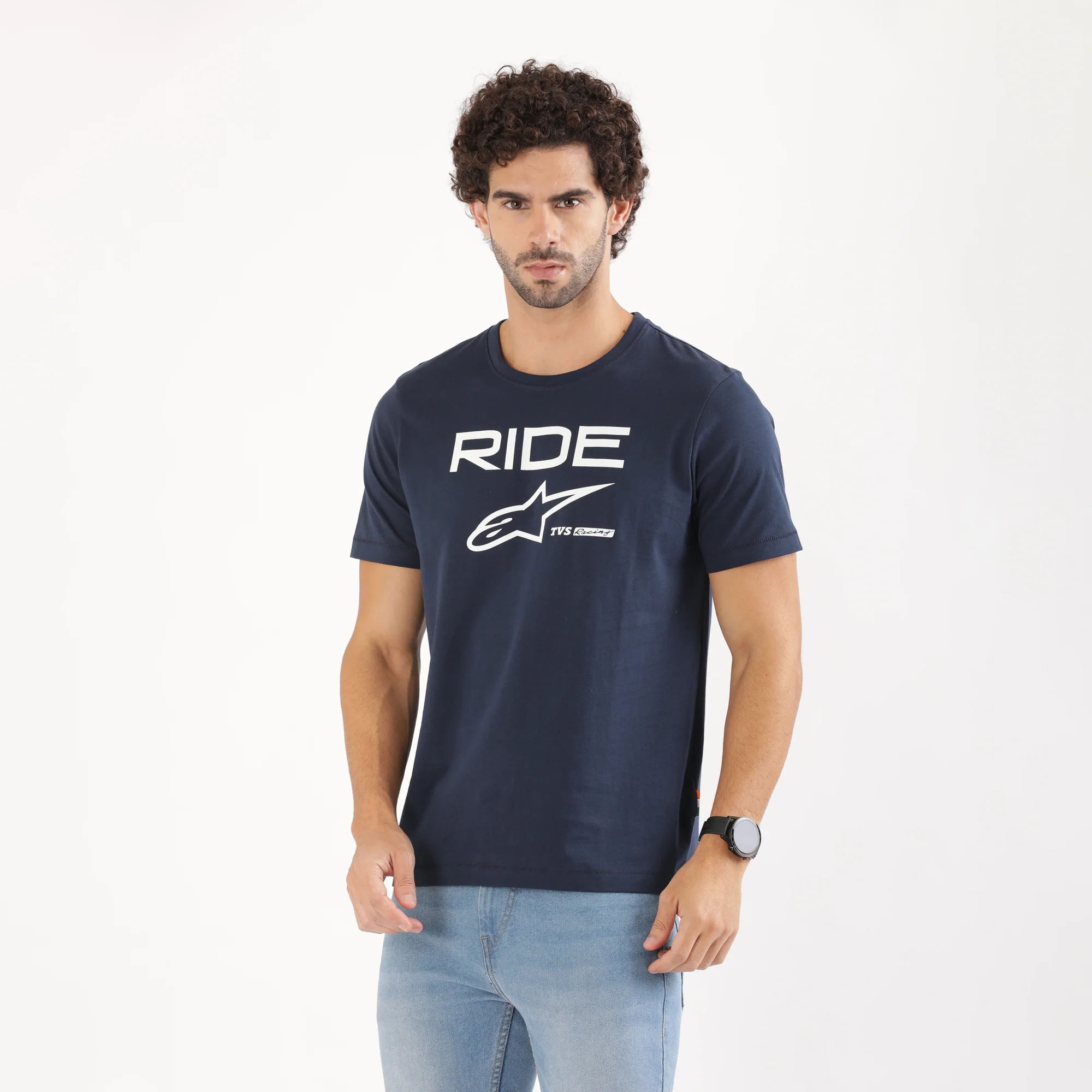 TVS Racing x Alpinestars Crew Neck T-Shirt-100% Soft Combed Cotton, Breathable & Anti-Microbial Fabric, Non-PVC Print, No-Chafe Skin-Friendly Comfort for Racing & Casual Everyday Wear - Image 7