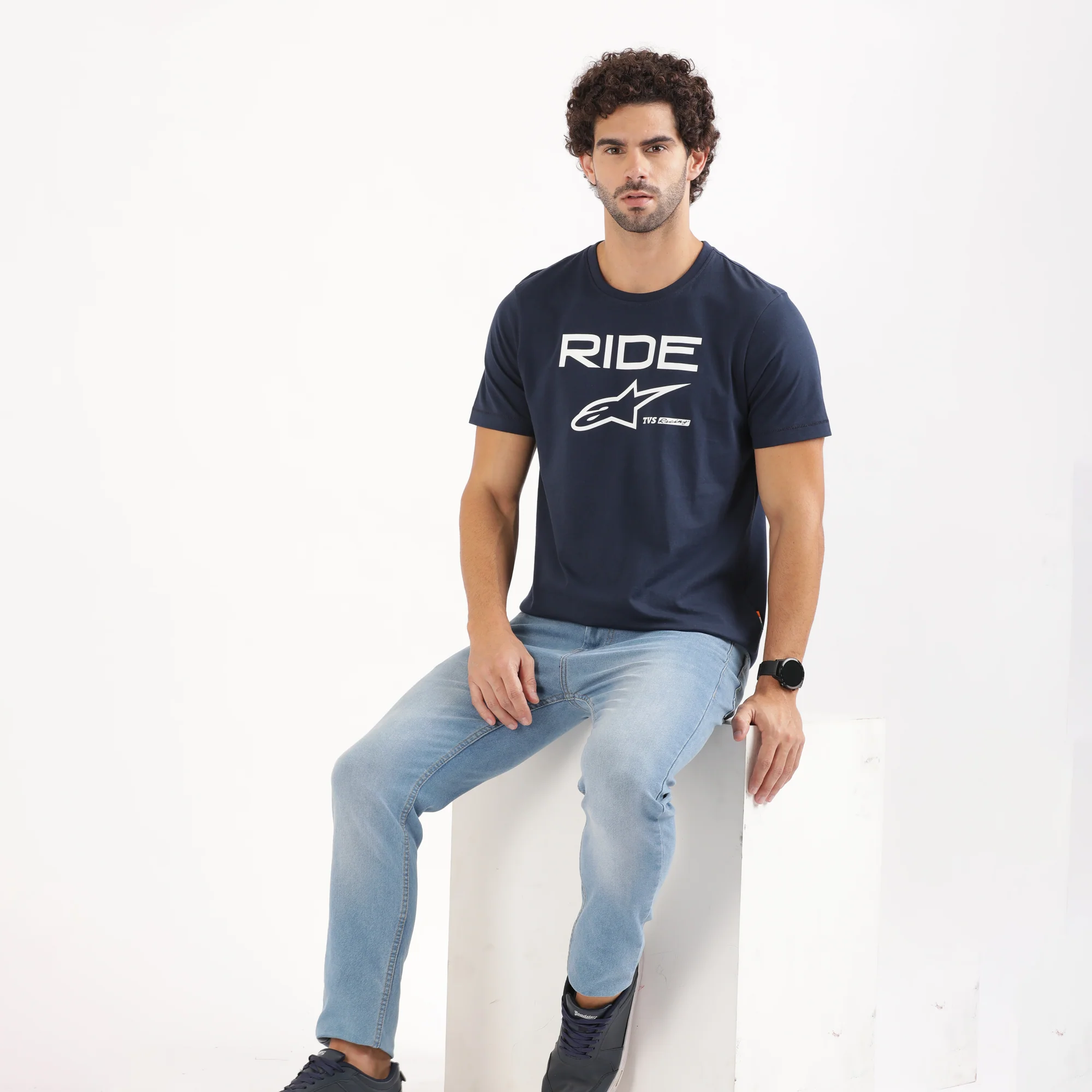 TVS Racing x Alpinestars Crew Neck T-Shirt-100% Soft Combed Cotton, Breathable & Anti-Microbial Fabric, Non-PVC Print, No-Chafe Skin-Friendly Comfort for Racing & Casual Everyday Wear - Image 9