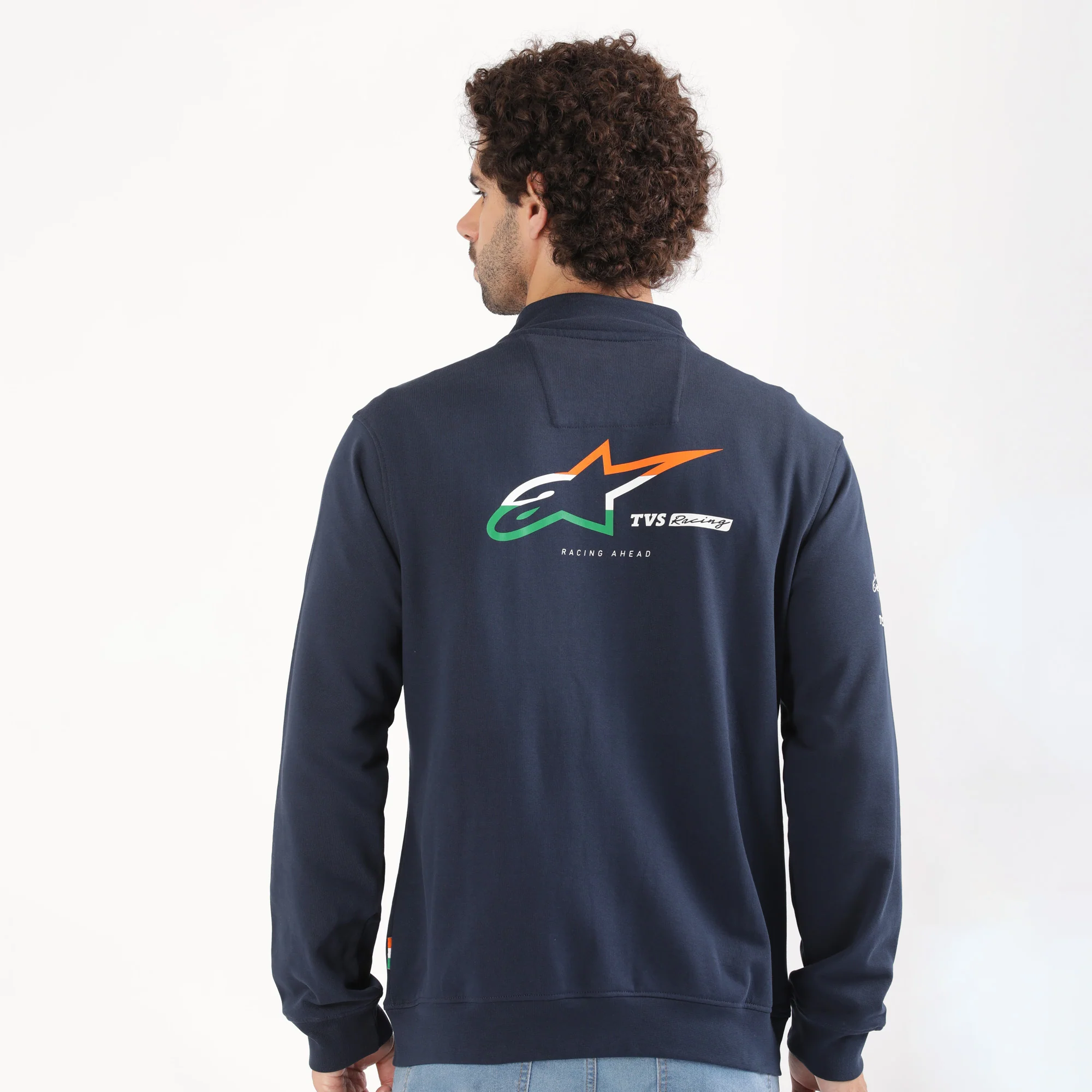 TVS Racing x Alpinestars High Neck Sweatshirt – 100% Cotton French Terry, Ultra-Soft Comfort, Breathable Anti-Odor Fabric, YKK Zipper, Ribbed Hem, Utility Pockets & Stylish Rider Look - Image 3