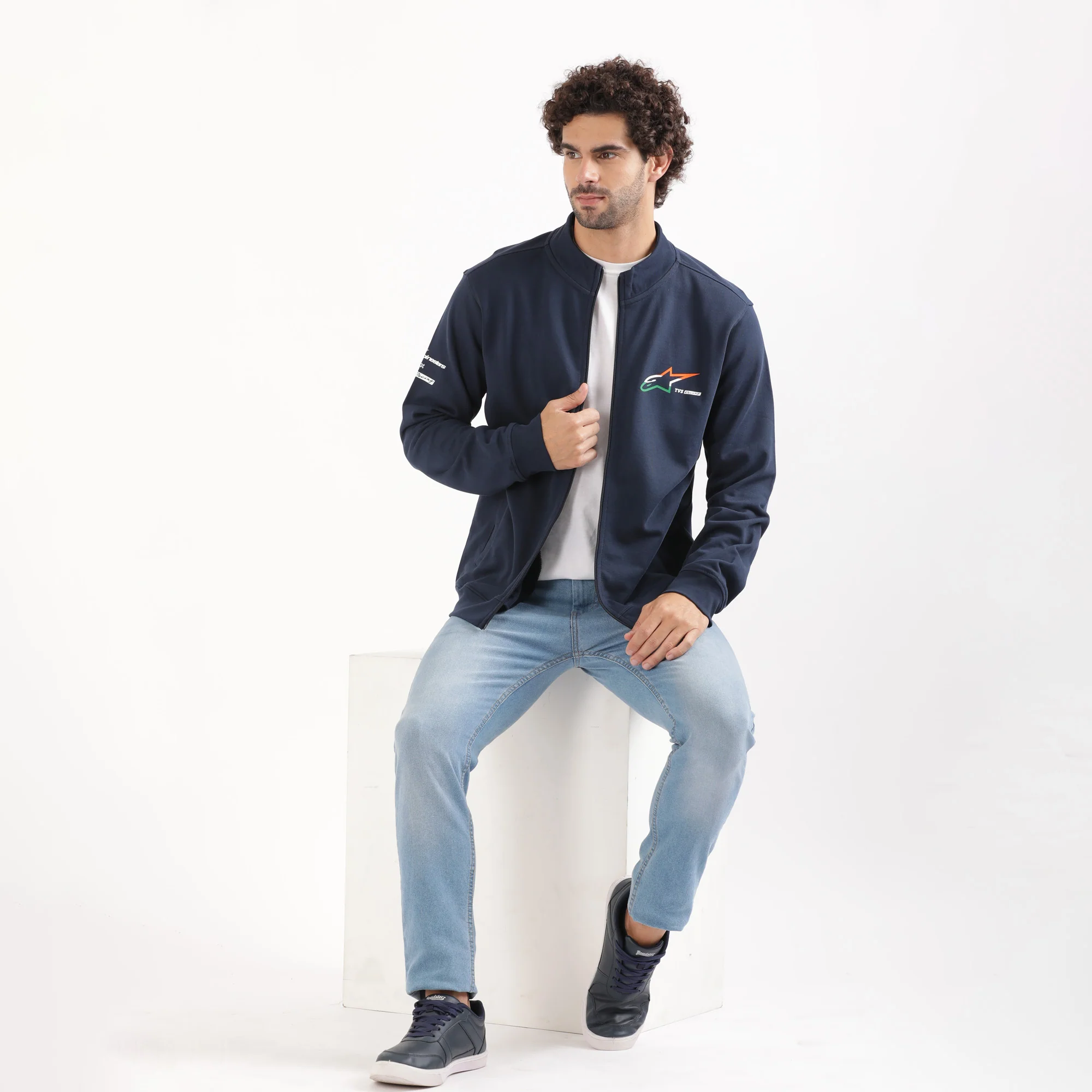 TVS Racing x Alpinestars High Neck Sweatshirt – 100% Cotton French Terry, Ultra-Soft Comfort, Breathable Anti-Odor Fabric, YKK Zipper, Ribbed Hem, Utility Pockets & Stylish Rider Look - Image 4