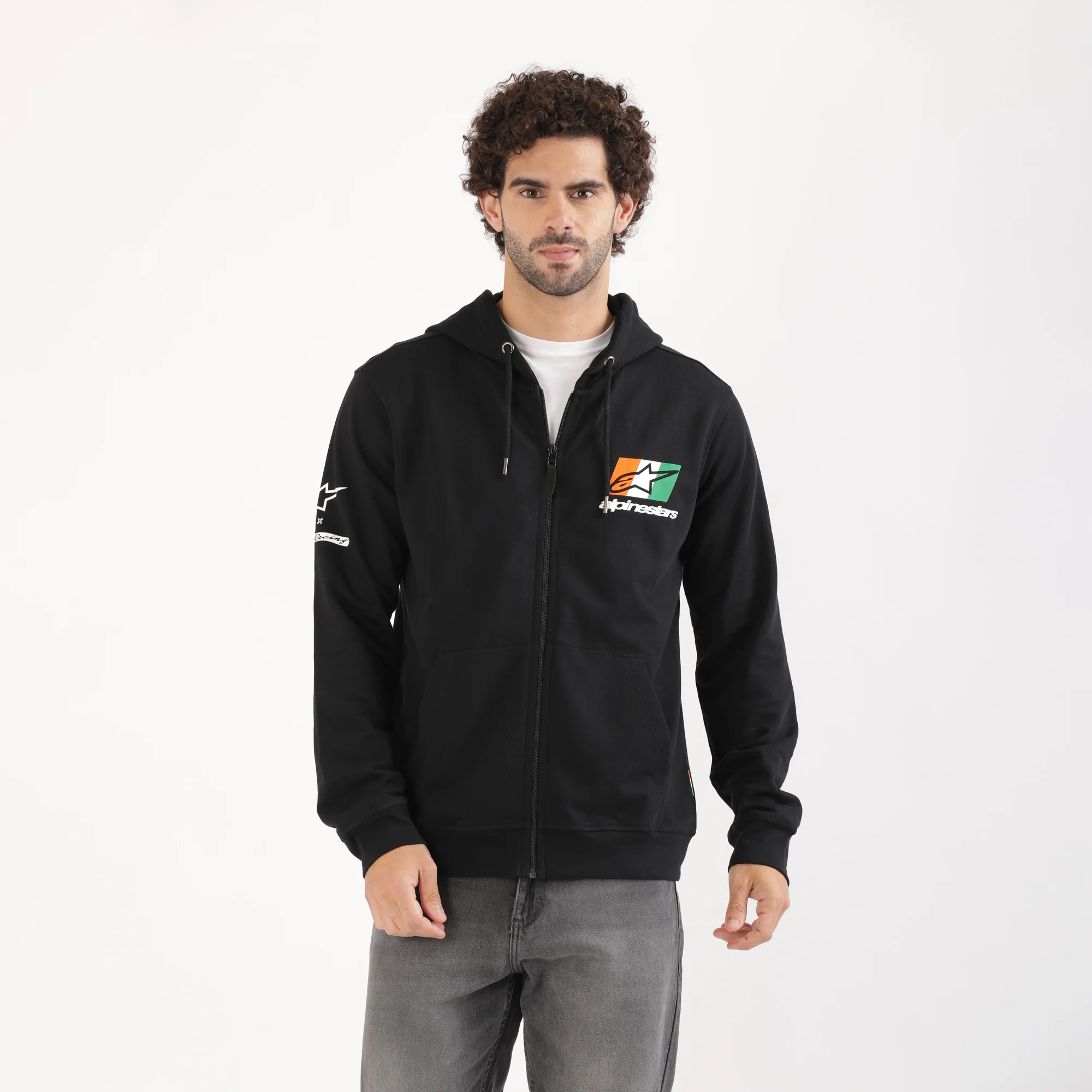 TVS Racing x Alpinestars Hooded Sweatshirt – 100% Cotton French Terry, Ultra-Soft Comfort, Breathable Anti-Odor Fabric, YKK Zipper, Kangaroo Pocket, Ribbed Hem & Stylish Streetwear Look - Image 7