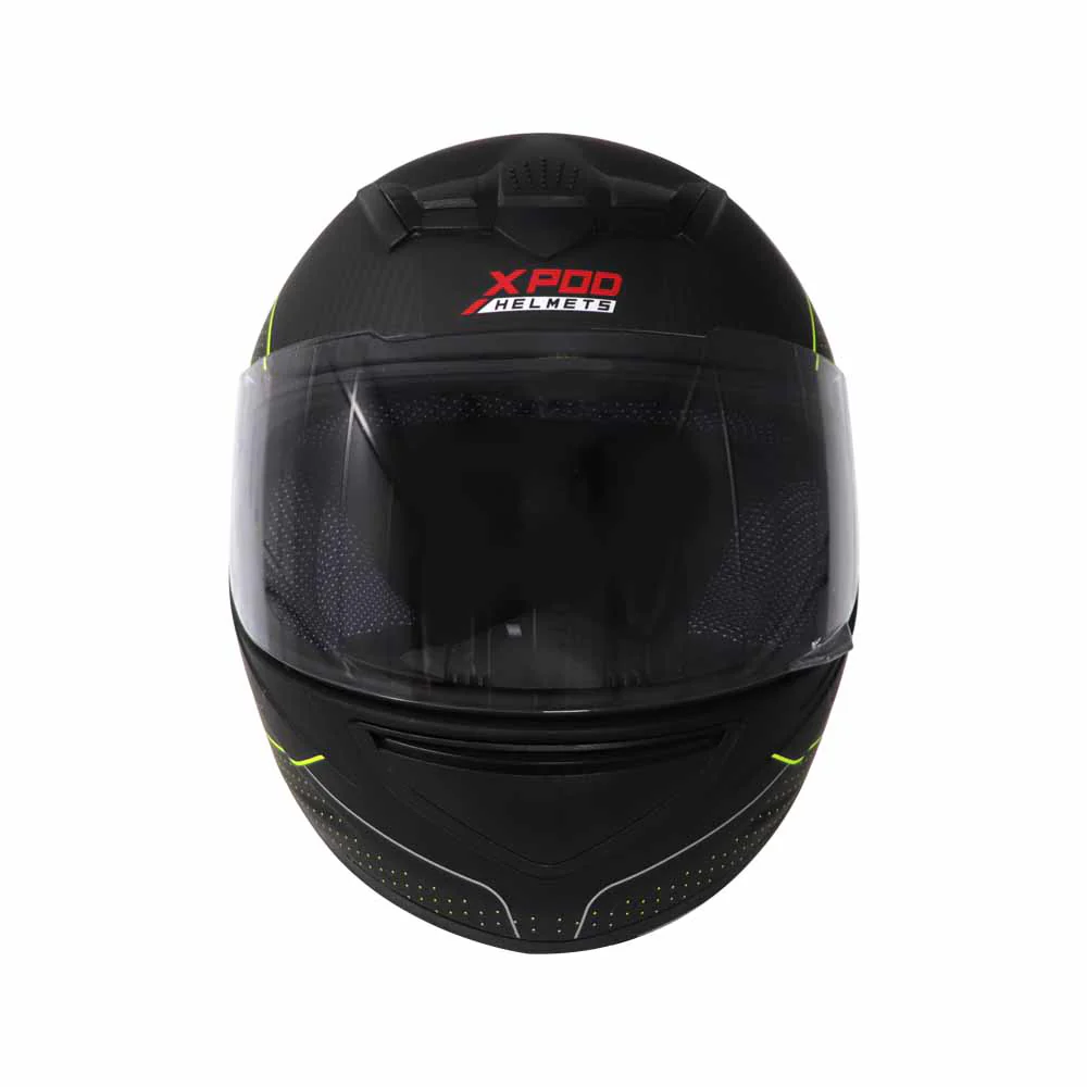 TVS XPOD Aerodynamic Helmet - ISI & DOT Certified Helmet for Men in Blistering Black & Neon with Ultrawide Visor - Image 5