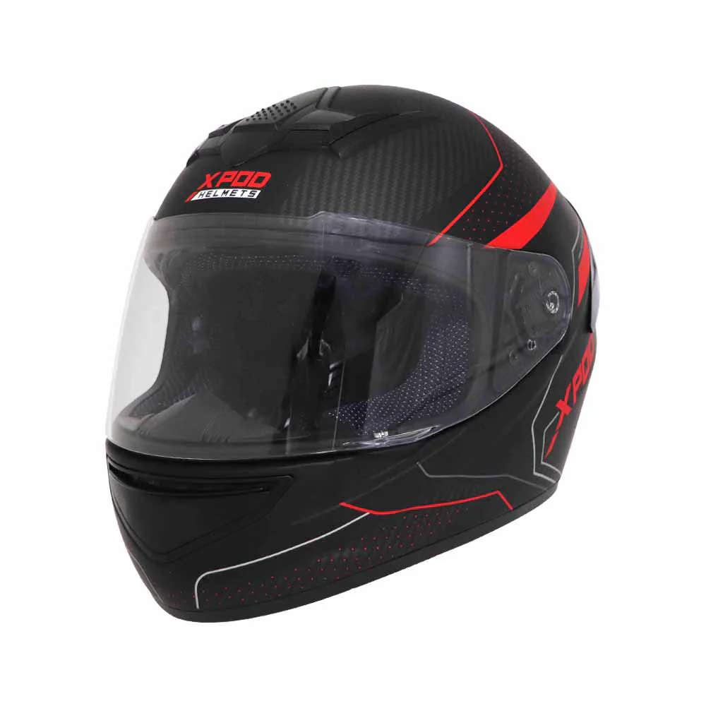 TVS XPOD Aerodynamic Helmet for Men – ISI & DOT Certified, Ultrawide Visor, Blistering Black & Red - Image 3
