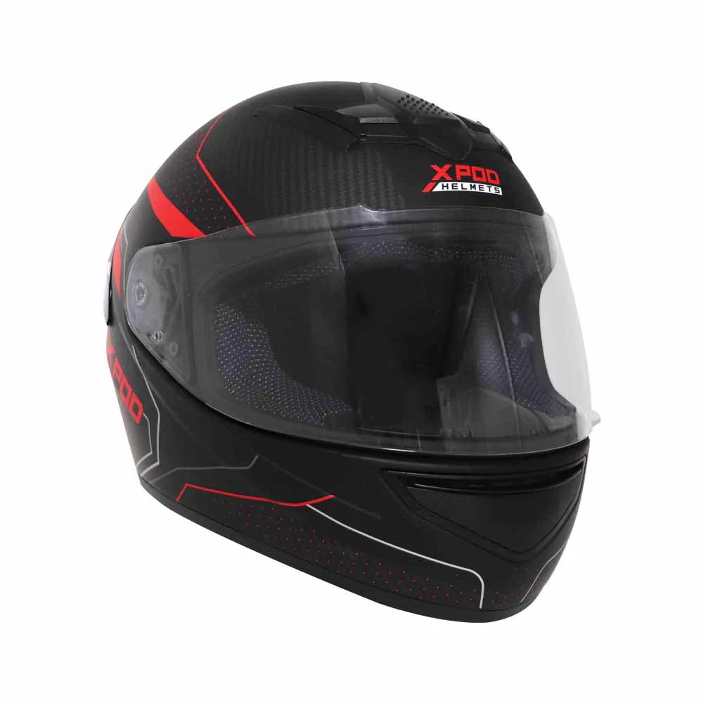 TVS XPOD Aerodynamic Helmet for Men – ISI & DOT Certified, Ultrawide Visor, Blistering Black & Red - Image 4