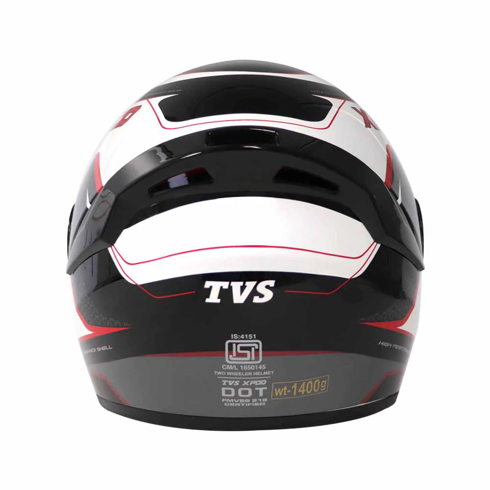 TVS XPOD Aerodynamic Helmet - ISI & DOT Certified Helmet for Men in Dual Tone with Ultrawide Visor - Image 6