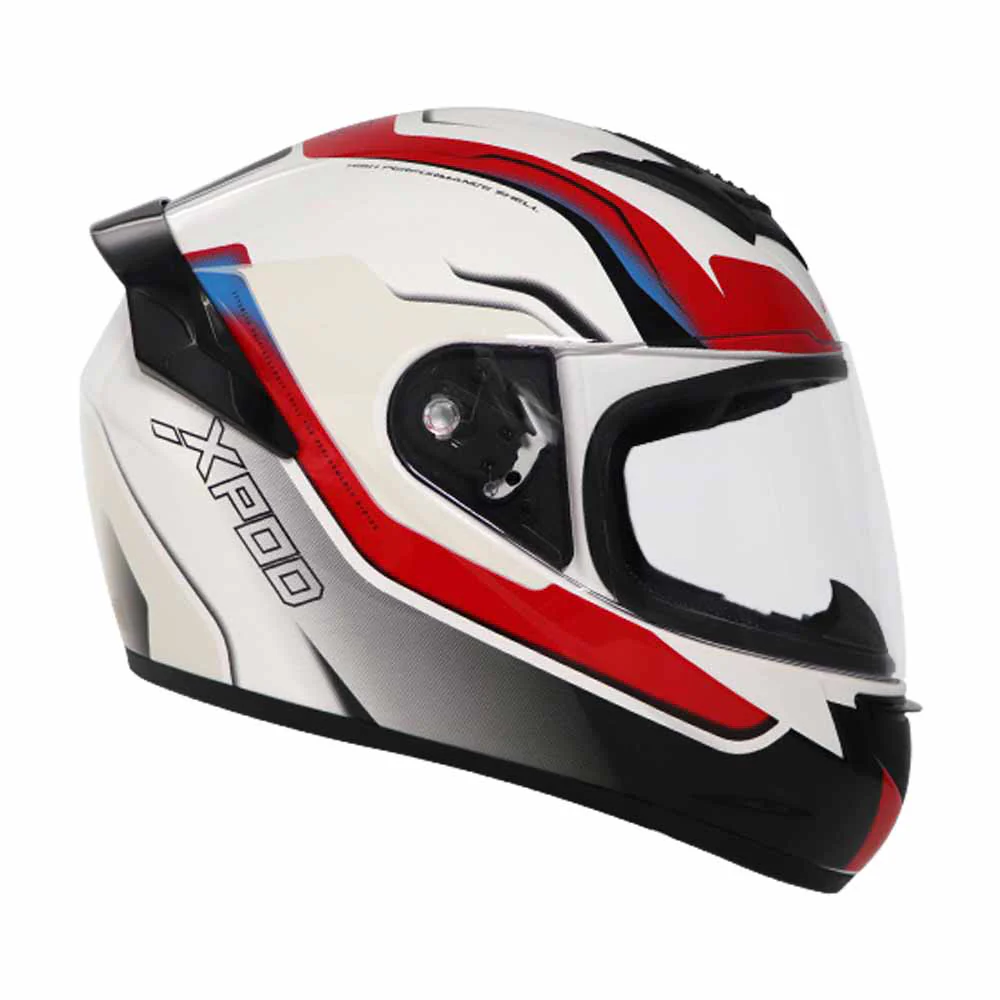 TVS XPOD Aerodynamic Helmet - ISI & DOT Certified Helmet for Men in Speedy White & Red with Ultrawide Visor - Image 2