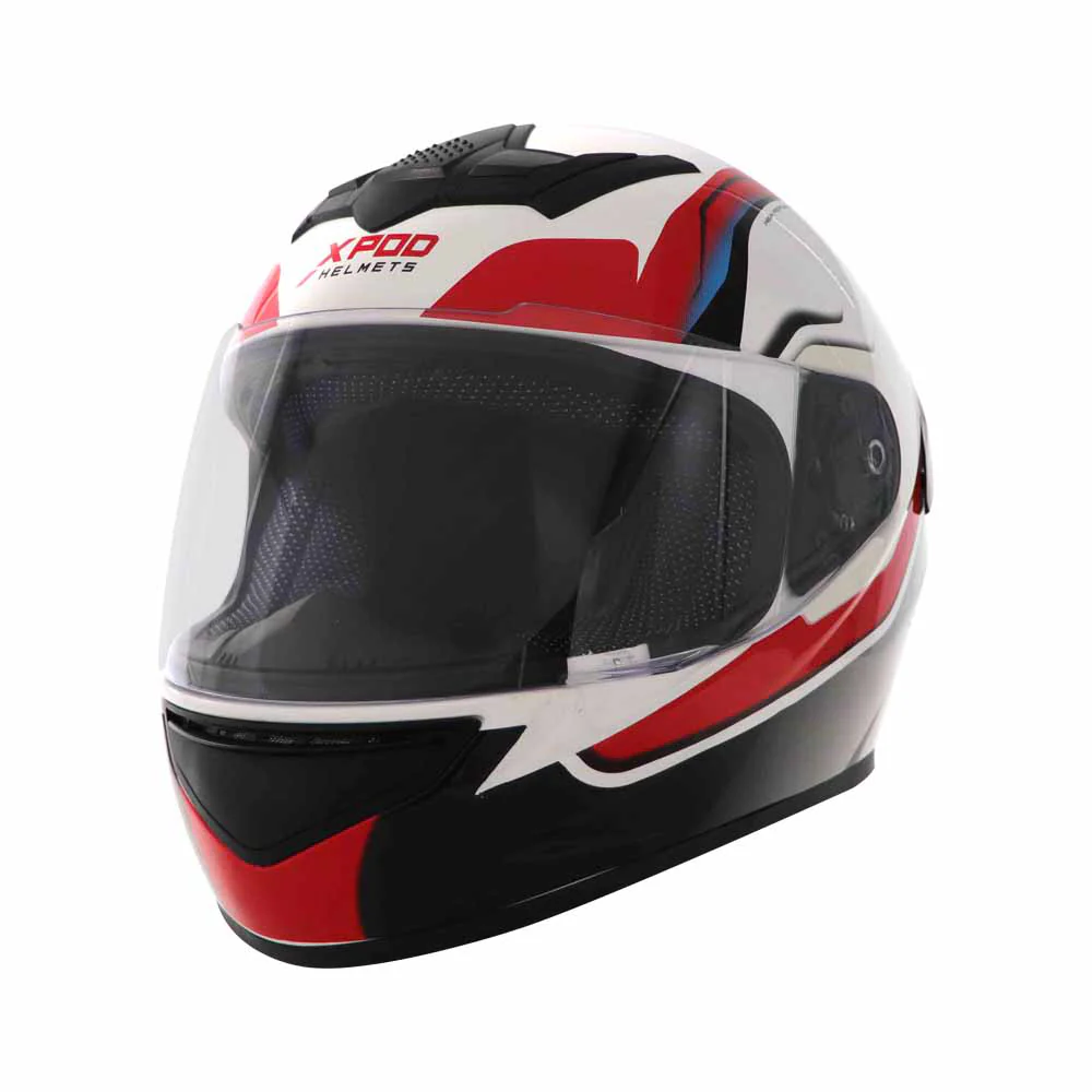 TVS XPOD Aerodynamic Helmet - ISI & DOT Certified Helmet for Men in Speedy White & Red with Ultrawide Visor - Image 3