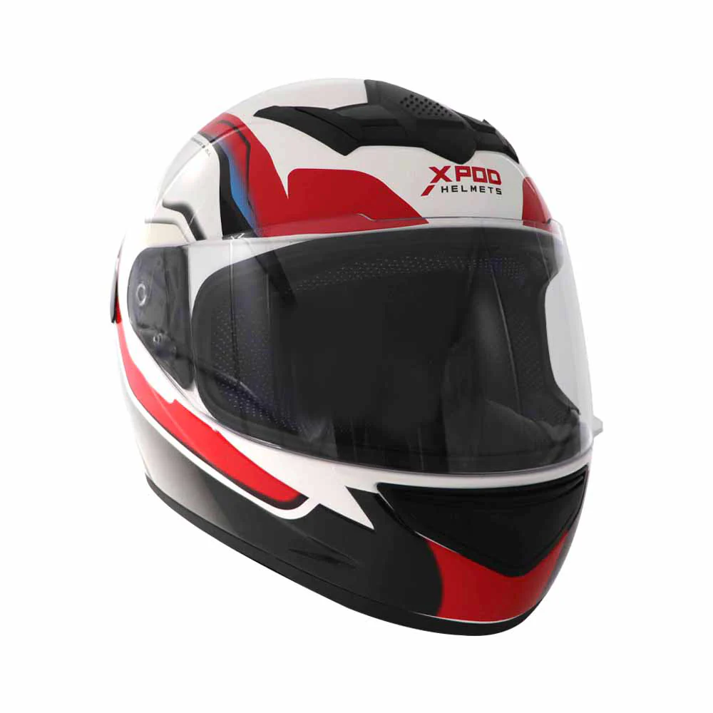 TVS XPOD Aerodynamic Helmet - ISI & DOT Certified Helmet for Men in Speedy White & Red with Ultrawide Visor - Image 4