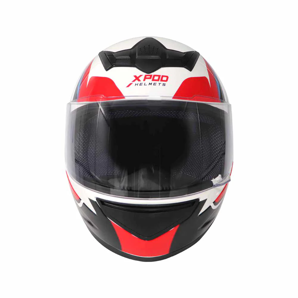 TVS XPOD Aerodynamic Helmet - ISI & DOT Certified Helmet for Men in Speedy White & Red with Ultrawide Visor - Image 5