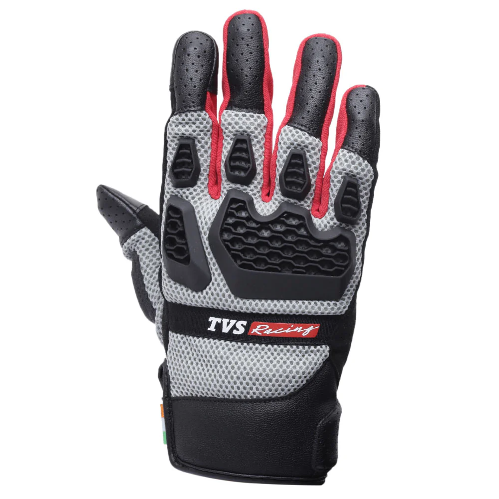 TVS Racing Adventure Riding Gloves for Men | PVC Protection, Touch Screen Compatible, Visor Wiper | Premium Bike Gloves (Grey) - Image 4