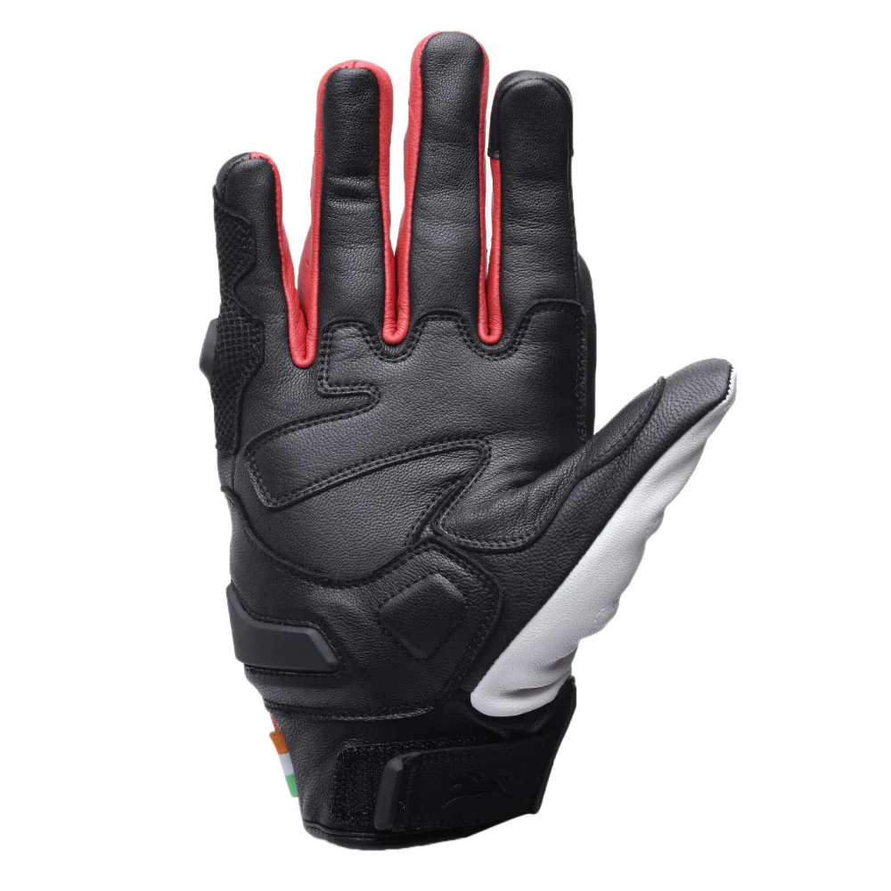 TVS Racing Race Riding Gloves for Men | Thermo-Plastic Rubber Protection, Touch Screen Compatible, Visor Wiper (White & Blue) - Image 3