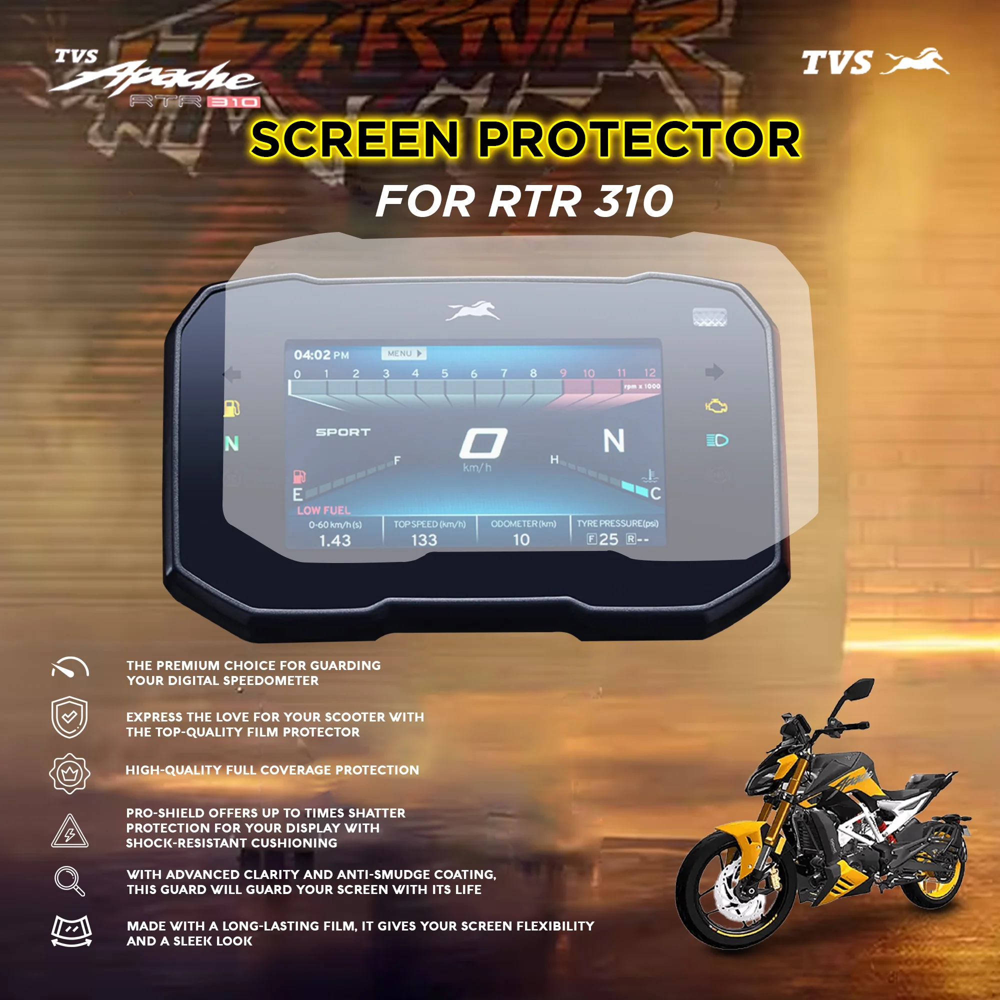 TVS Screen Protector for RTR 310 - Image 2