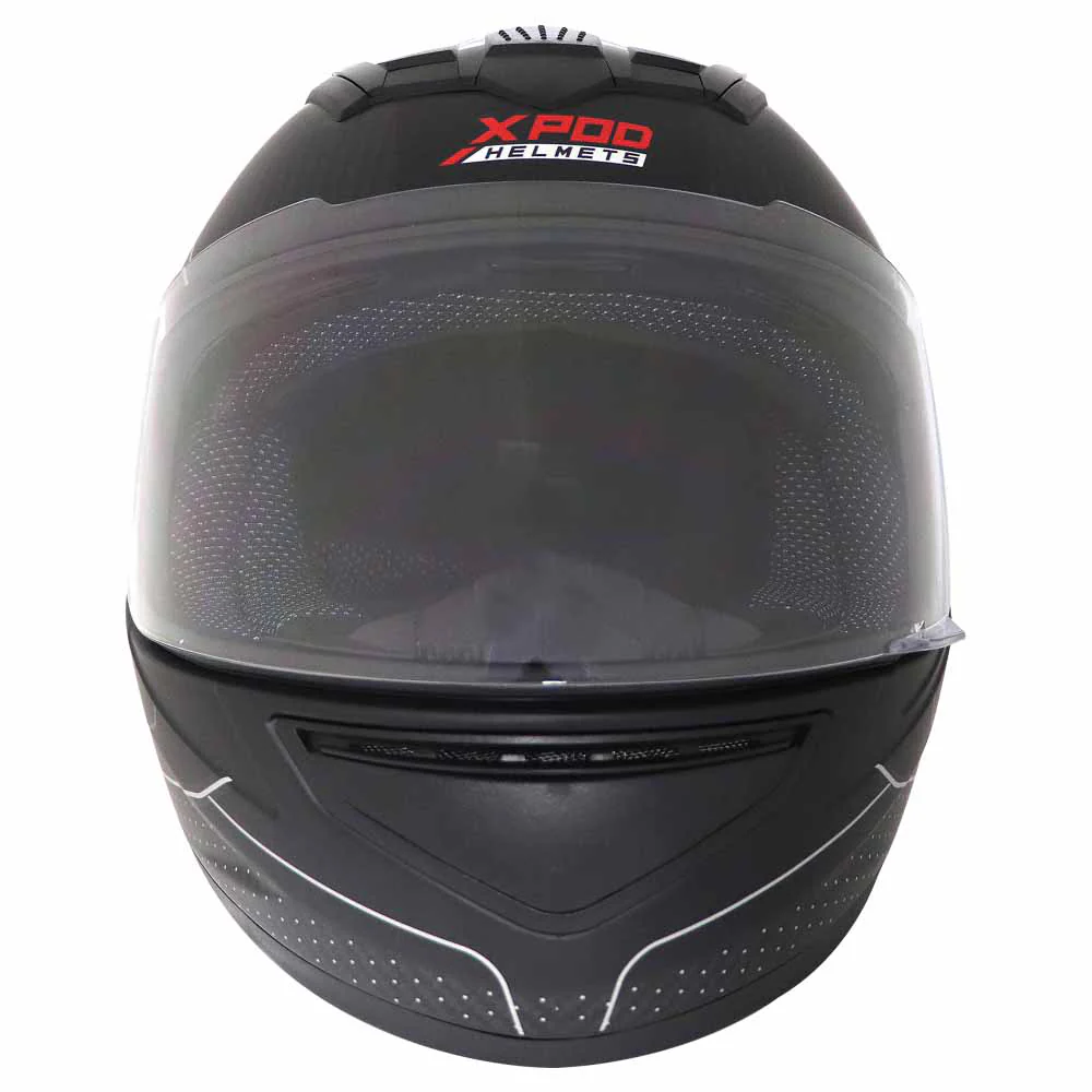 TVS XPOD Aerodynamic Helmet - ISI & DOT Certified Helmet for Men in Blistering Black & Sliver with Ultrawide Visor - Image 2