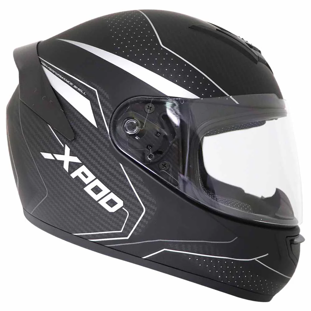 TVS XPOD Aerodynamic Helmet - ISI & DOT Certified Helmet for Men in Blistering Black & Sliver with Ultrawide Visor - Image 3