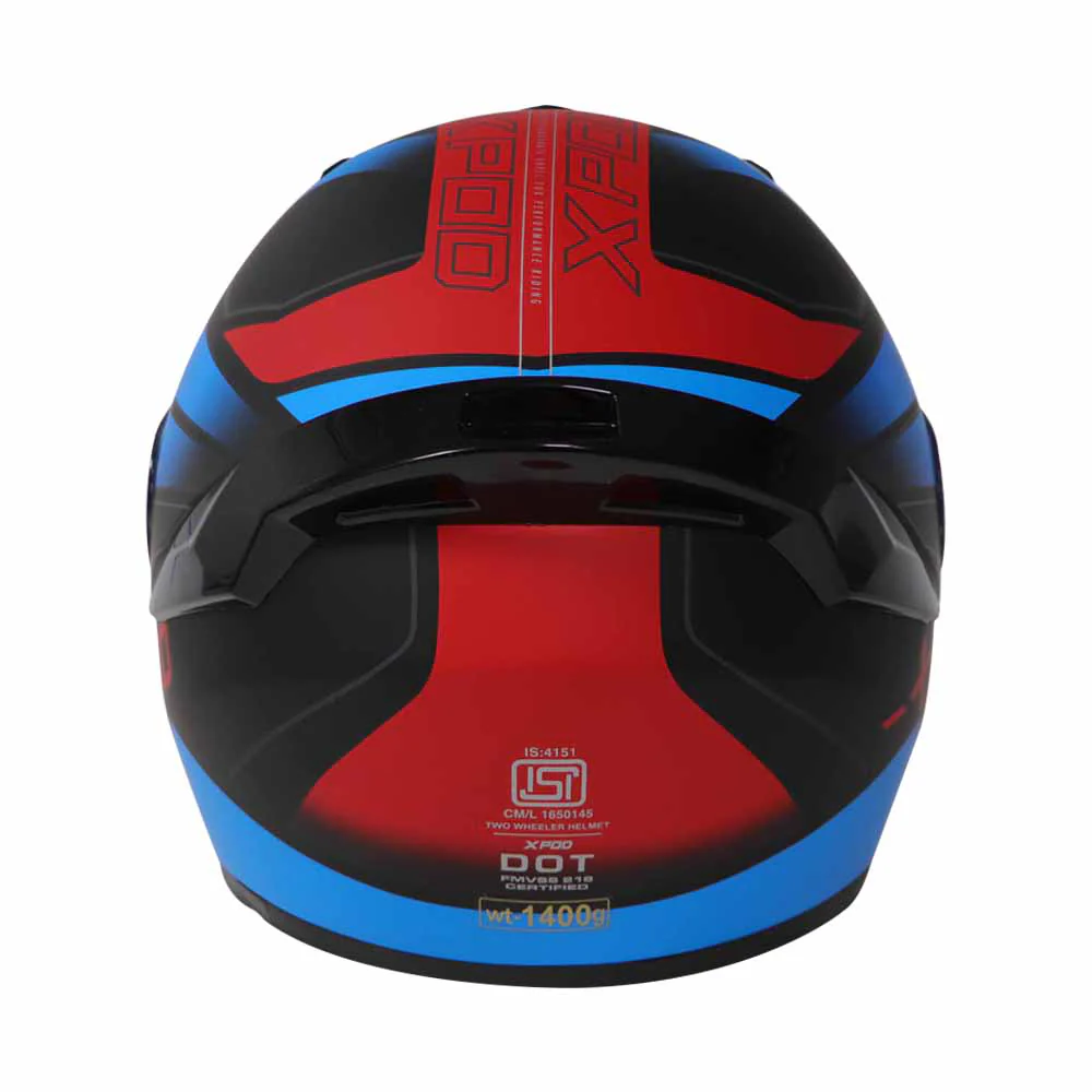 TVS XPOD Dual Tone Helmet - Blue & Red | Premium Protection & Comfort - Image 6