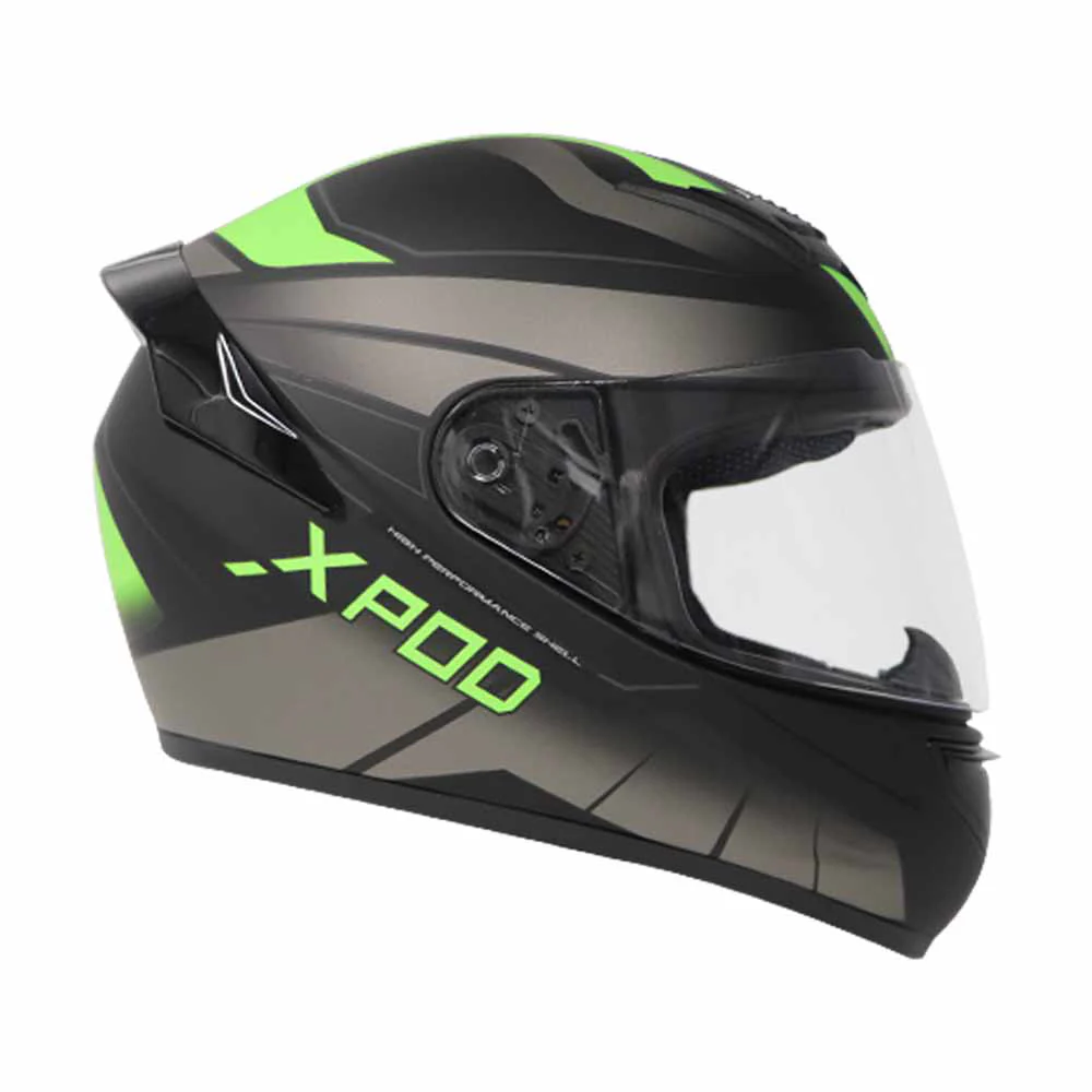 TVS XPOD Dual Tone Helmet - Neon-Grey | Premium Safety & Style - Image 2
