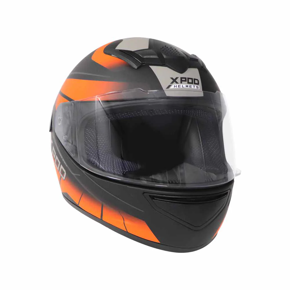 TVS XPOD Dual Tone Helmet - Orange & Grey | Premium Protection & Comfort - Image 4