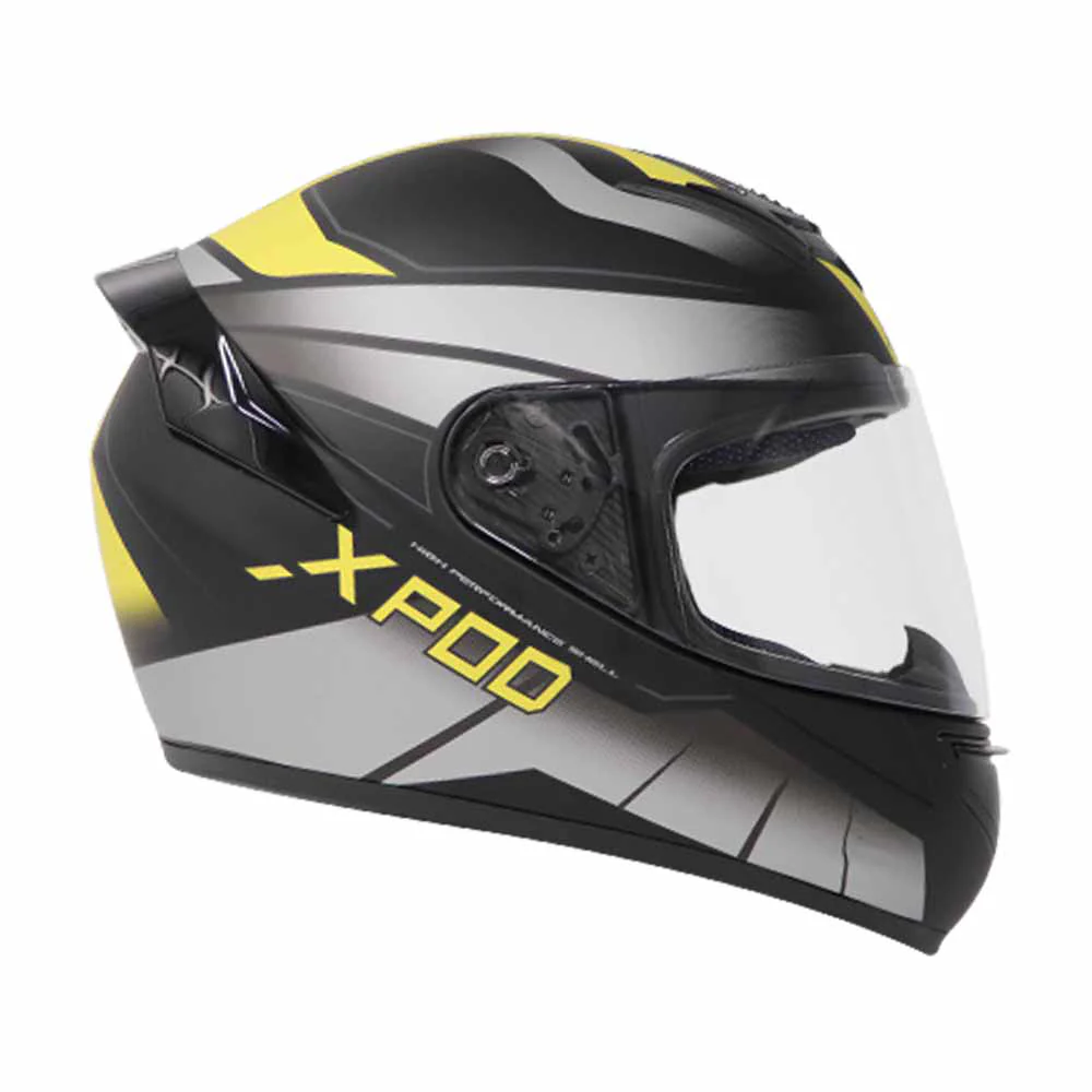 TVS XPOD Dual Tone Helmet - Yellow & Grey | Advanced Protection & Comfort - Image 2