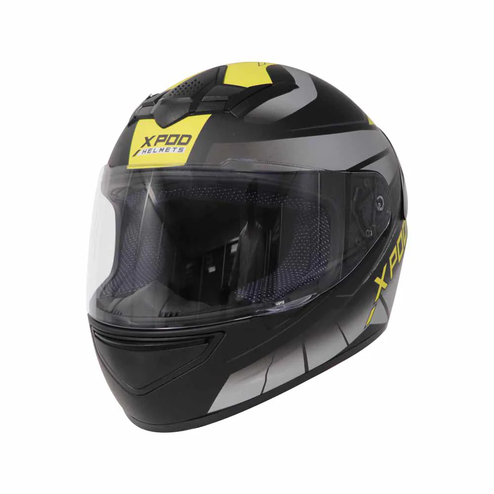 TVS XPOD Dual Tone Helmet - Yellow & Grey | Advanced Protection & Comfort - Image 3