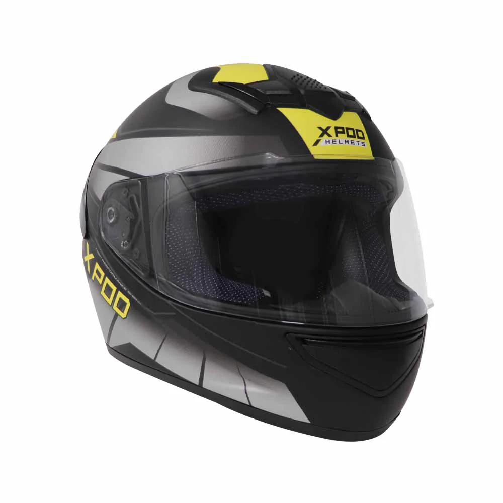 TVS XPOD Dual Tone Helmet - Yellow & Grey | Advanced Protection & Comfort - Image 4