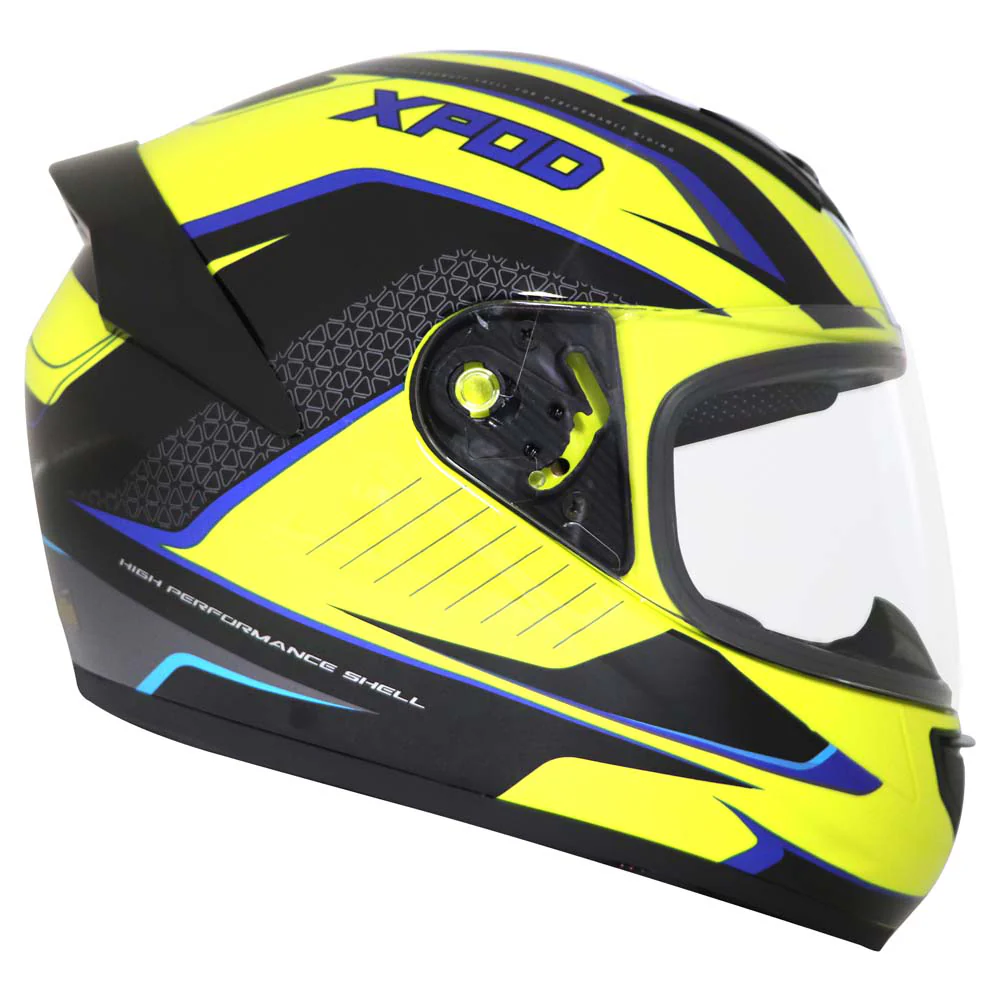 TVS XPOD Aerodynamic Helmet for Men – ISI & DOT Certified, Ultrawide Visor, Dynamic Dual Neon Design - Image 2