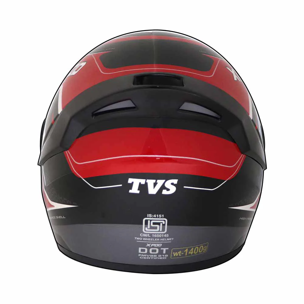 TVS XPOD Aerodynamic Helmet - ISI & DOT Certified, Ultrawide Visor, Quick Release Strap - Image 6