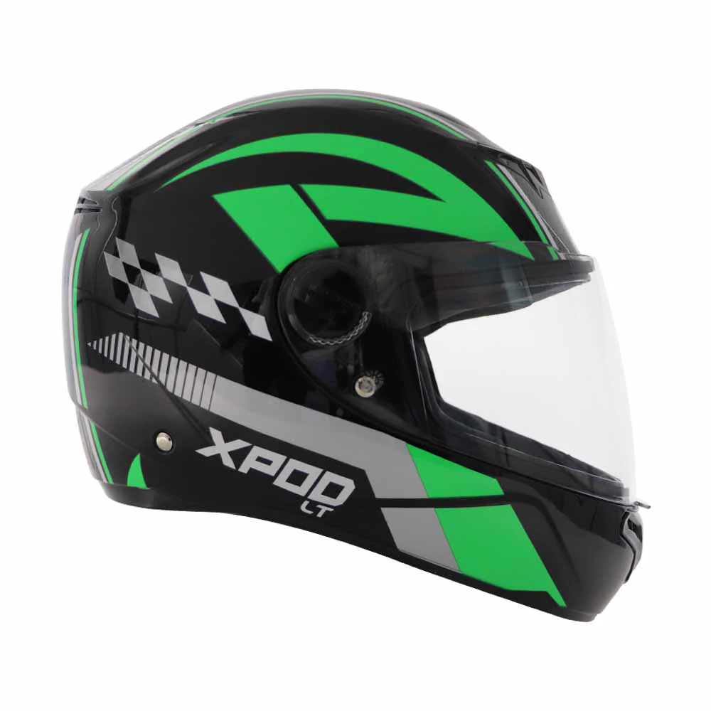 TVS XPOD LT Helmet for Men - ISI Certified | Black Green - Image 2