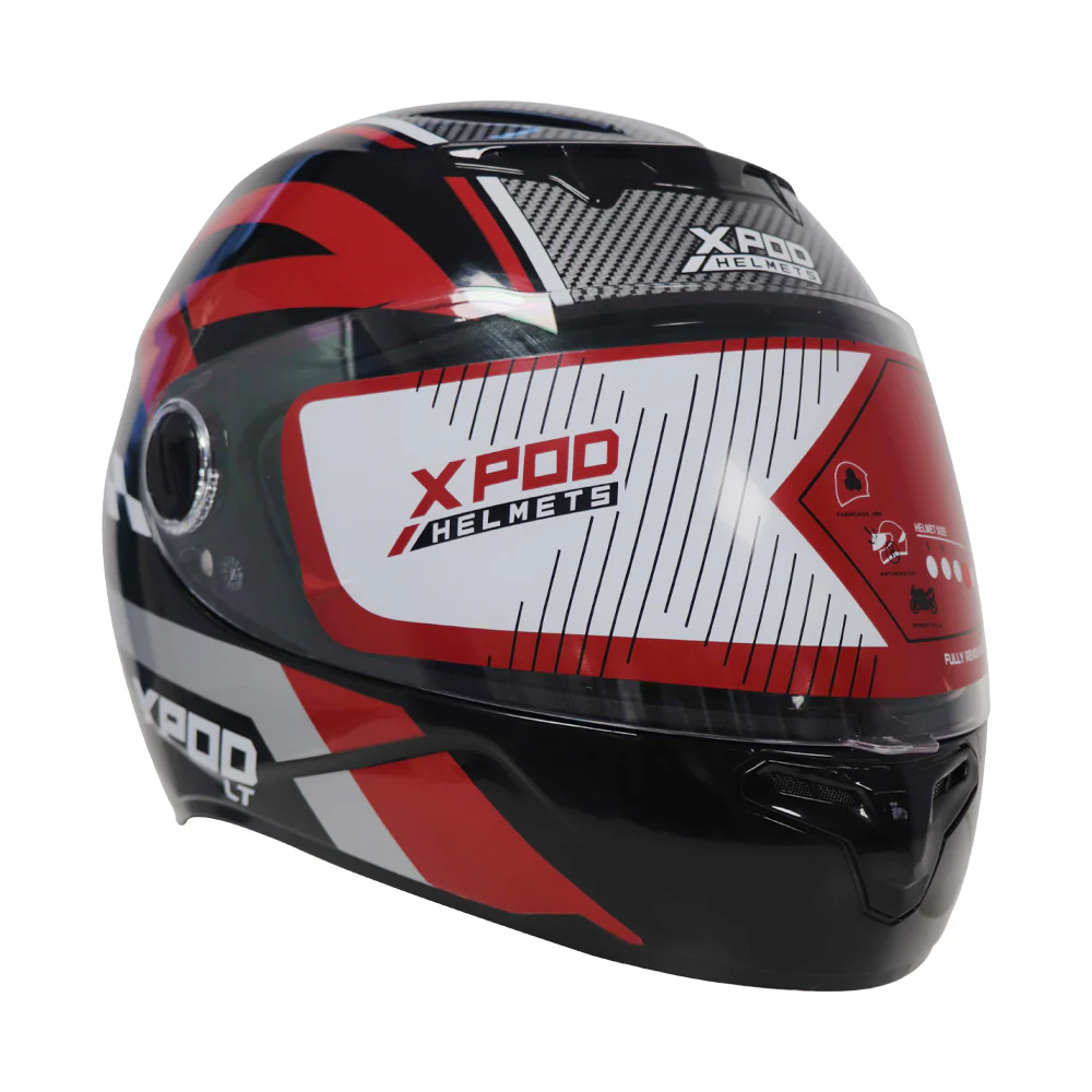 TVS XPOD LT Helmet for Men - Black Red | ISI Certified & Comfortable Riding - Image 2