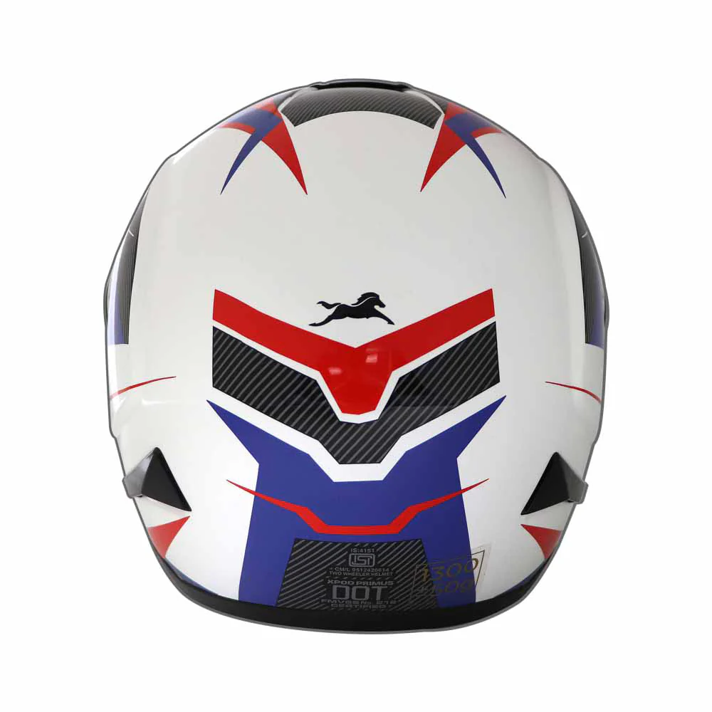 TVS XPOD Primus Helmet for Men - ISI & DOT Certified, EPS Impact Absorption, Quick Release (Blue) - Image 4