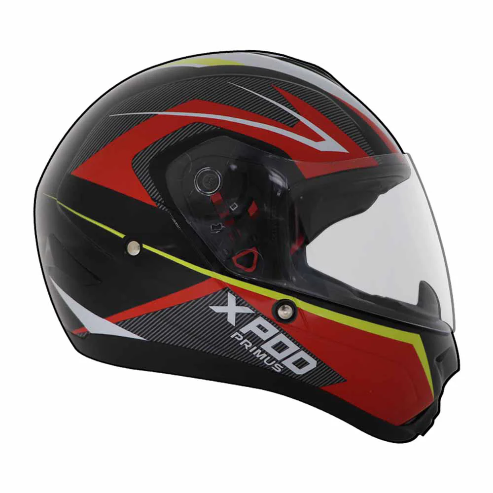 TVS XPOD Primus Helmet for Men - ISI & DOT Certified, EPS Impact Absorption, Quick Release (Red) - Image 4