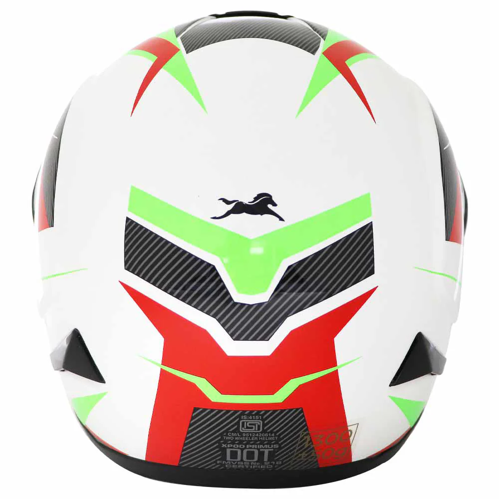 TVS XPOD Primus Helmet for Men - ISI & DOT Certified, EPS Impact Absorption, Quick Release (White) - Image 2