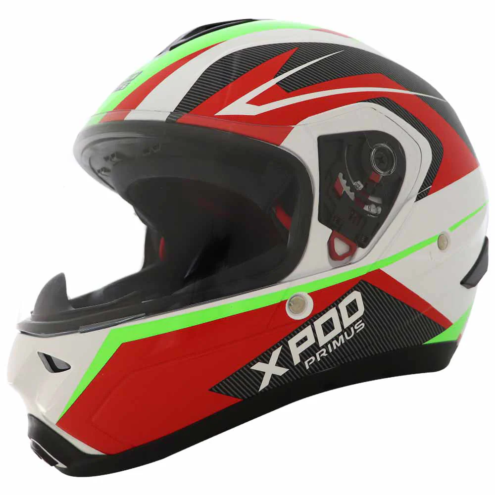 TVS XPOD Primus Helmet for Men - ISI & DOT Certified, EPS Impact Absorption, Quick Release (White) - Image 3