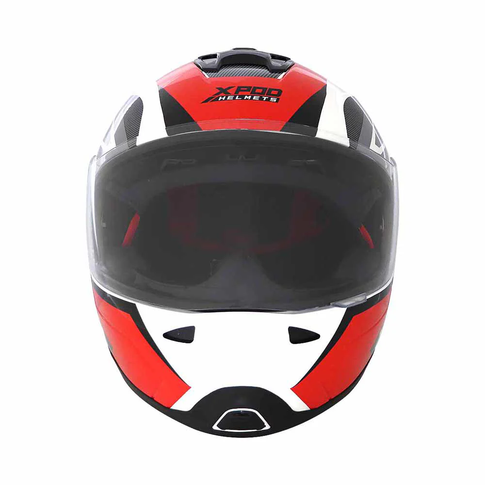 TVS XPOD Primus Helmet for Men - ISI & DOT Certified, EPS Impact Absorption, Quick Release (White Red) - Image 5