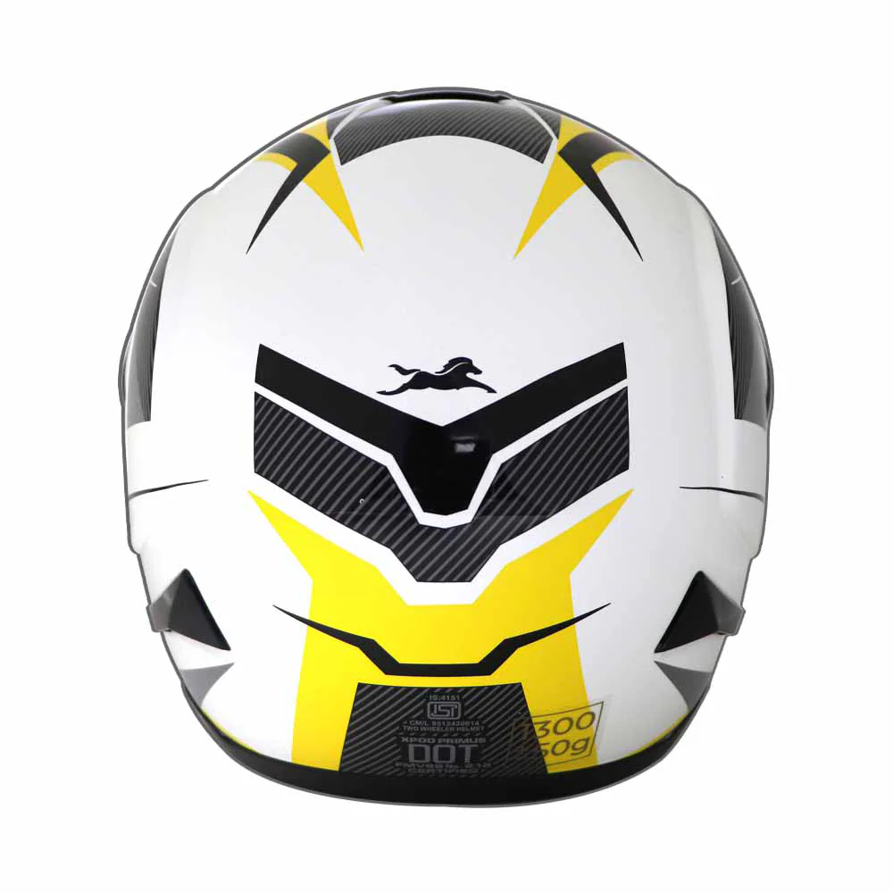 TVS XPOD Primus Helmet for Men - ISI & DOT Certified, EPS Impact Absorption, Quick Release (Yellow) - Image 3