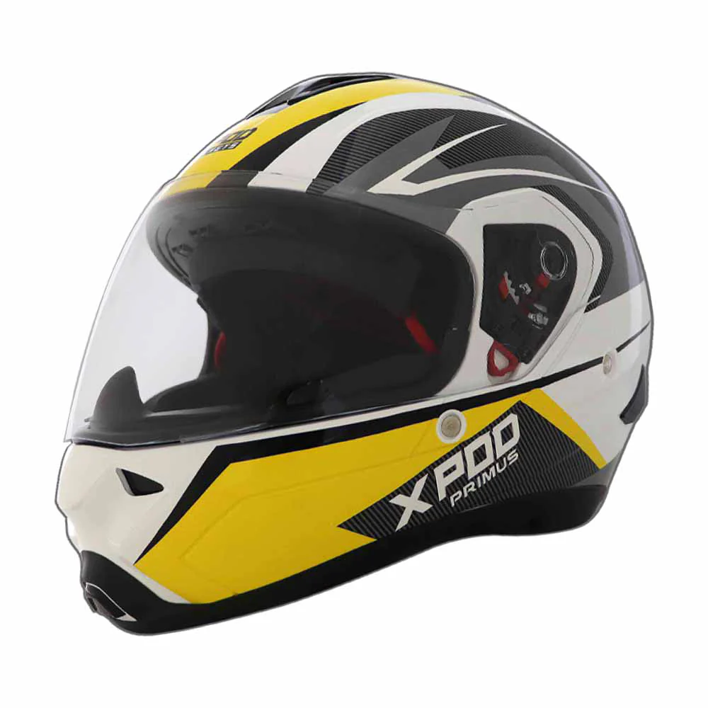 TVS XPOD Primus Helmet for Men - ISI & DOT Certified, EPS Impact Absorption, Quick Release (Yellow) - Image 4