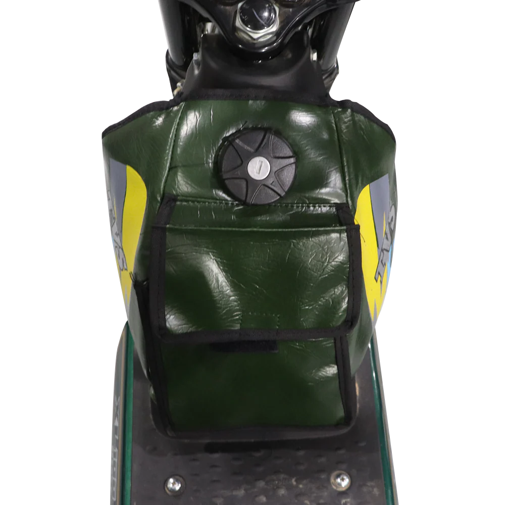 TVS XL100 Tank Cover - Glossy Green with Graphics, Durable & Water-Resistant - Image 5
