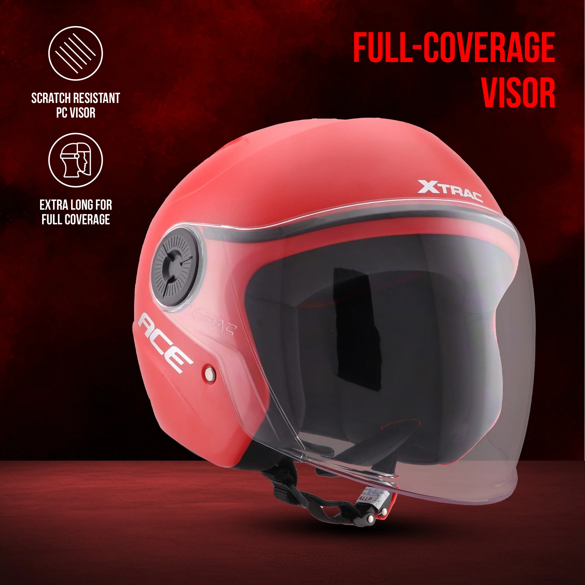 Xtrac Ace Half Face Helmet – ISI Certified Open Face Helmet for Men & Women - Image 11