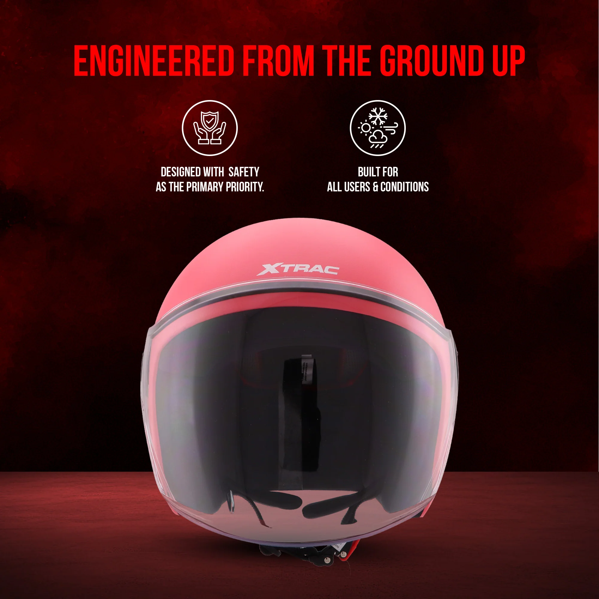 Xtrac Ace Half Face Helmet – ISI Certified Open Face Helmet for Men & Women - Image 15