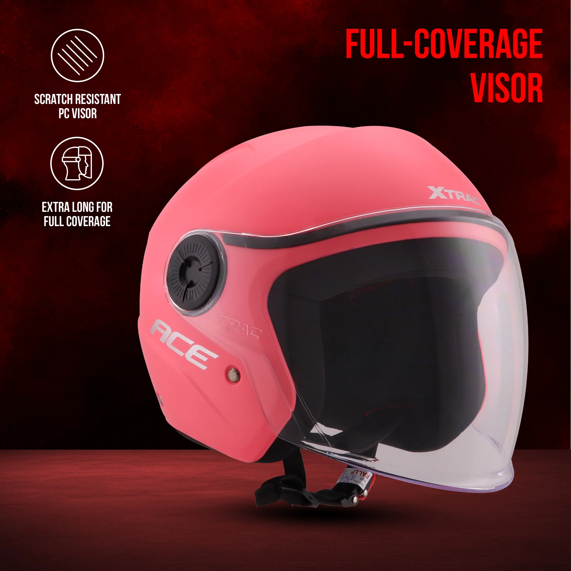 Xtrac Ace Half Face Helmet – ISI Certified Open Face Helmet for Men & Women - Image 18