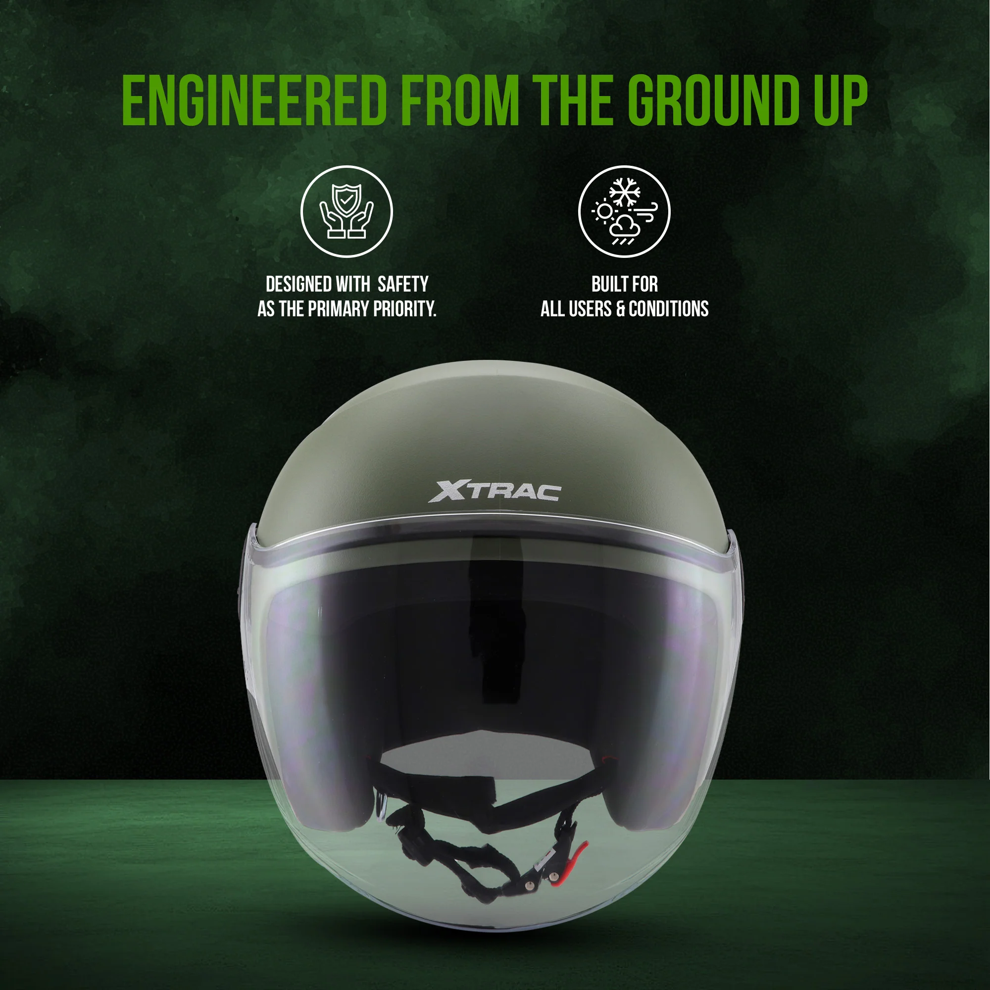 Xtrac Ace Half Face Helmet – ISI Certified Open Face Helmet for Men & Women - Image 22