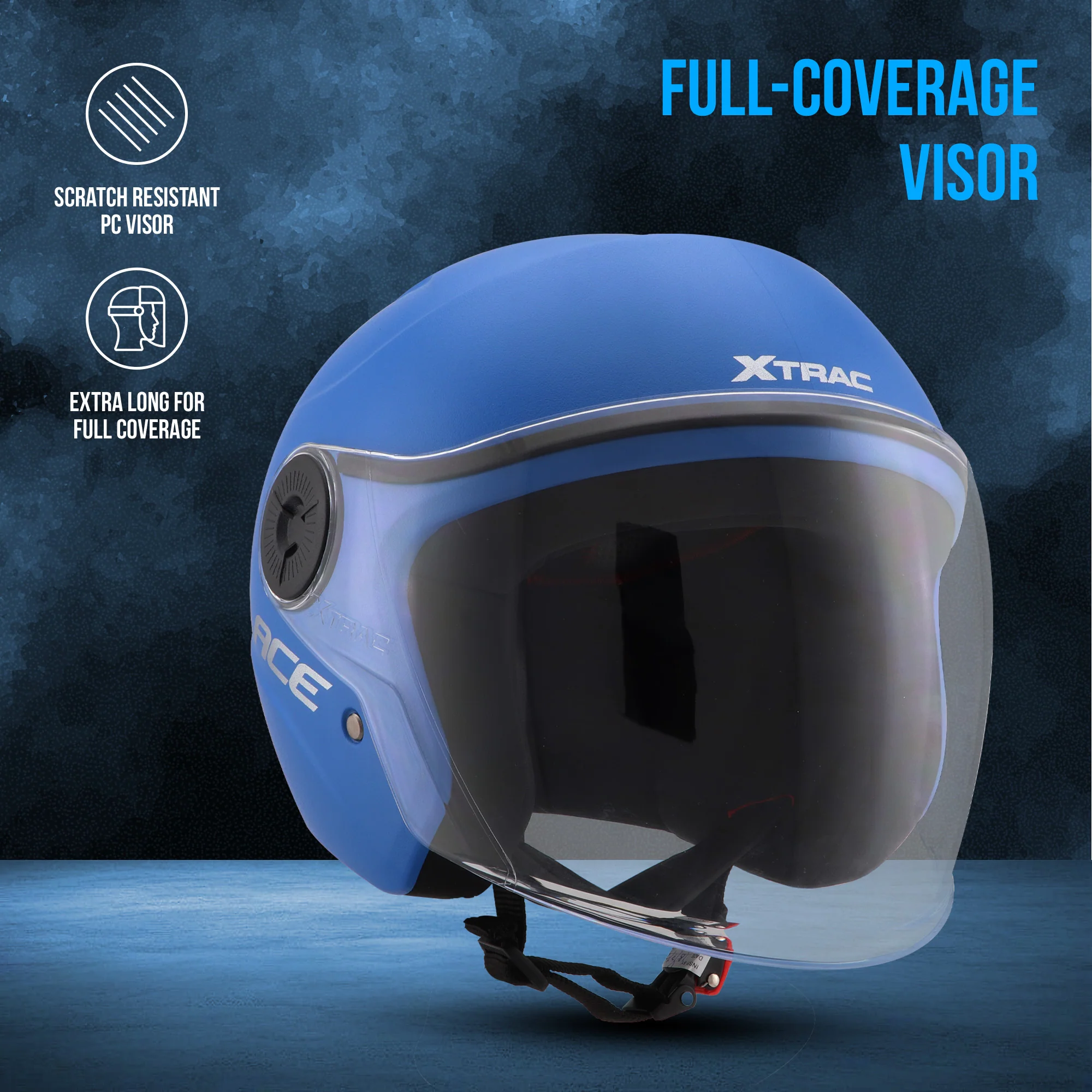 Xtrac Ace Half Face Helmet – ISI Certified Open Face Helmet for Men & Women - Image 4
