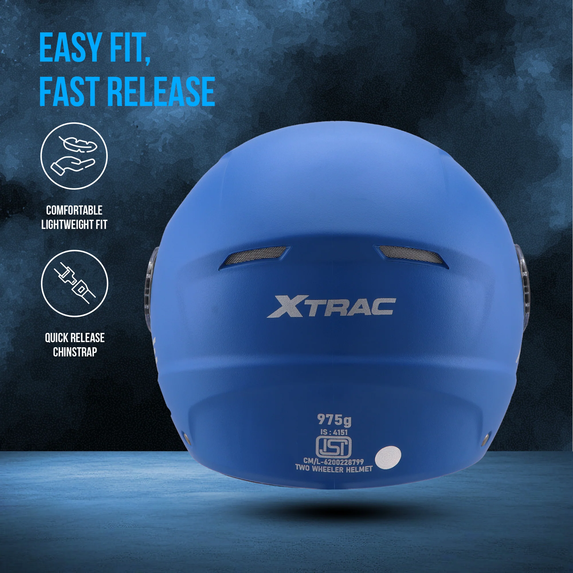 Xtrac Ace Half Face Helmet – ISI Certified Open Face Helmet for Men & Women - Image 6