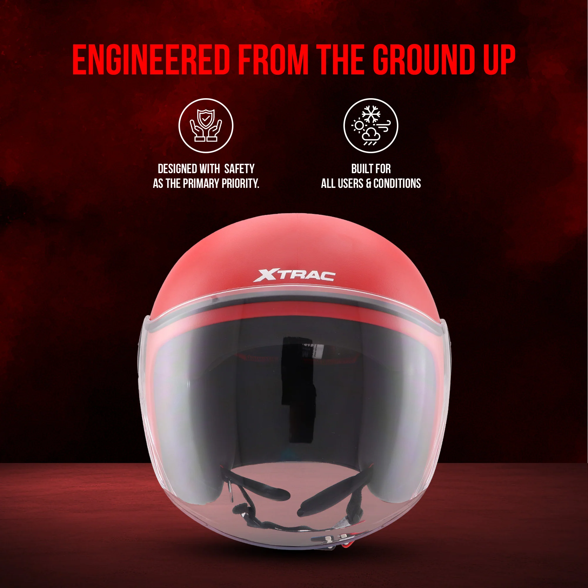 Xtrac Ace Half Face Helmet – ISI Certified Open Face Helmet for Men & Women - Image 8